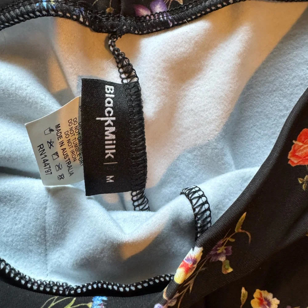 Blackmilk Black Floral High-Waist Shorts - Picture 3 of 4
